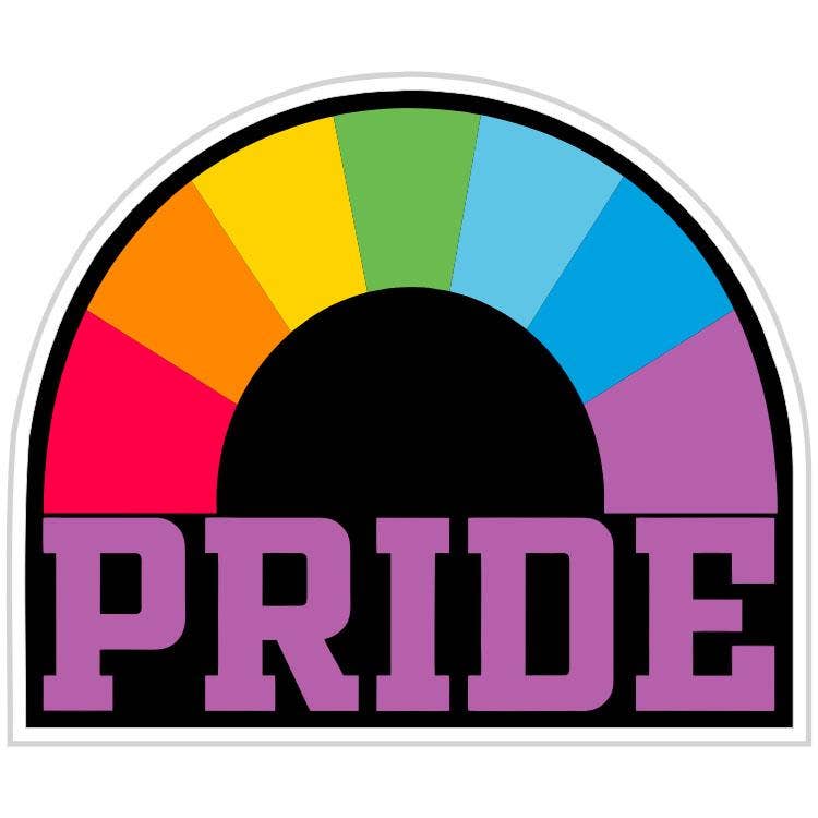 Pride Rainbow Arch Sticker.: Medium (3.3" W x 2.8" H)
